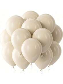10/30/50 Bộ Bóng Bay Tiệc Bằng Cao Su Màu Be Cát Trắng - 18 Inch 12 Inch 10 Inch 5 Inch Bóng Bay Heli Tròn Màu Be Thích Hợp Cho Sinh Nhật, Đám Cưới, Tiệc Tắm, Tiệc Tùng, Tiết Lộ Giới Tính, Trang Trí Tiệc - Be - Xem 10