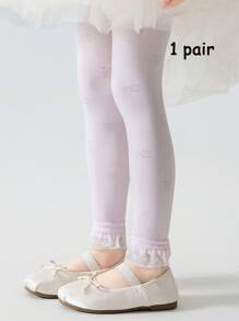 1/2/4 Pcs Girls Lace Trim Capri Pants, Lightweight Breathable Girls Princess Leggings For Summer - Multicolor - View 12