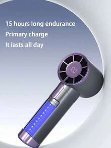 1 件男女通用纯色 USB 可充电大功率迷你手持风扇，适合送礼、夏季户外旅行沙滩运动居家办公日常使用