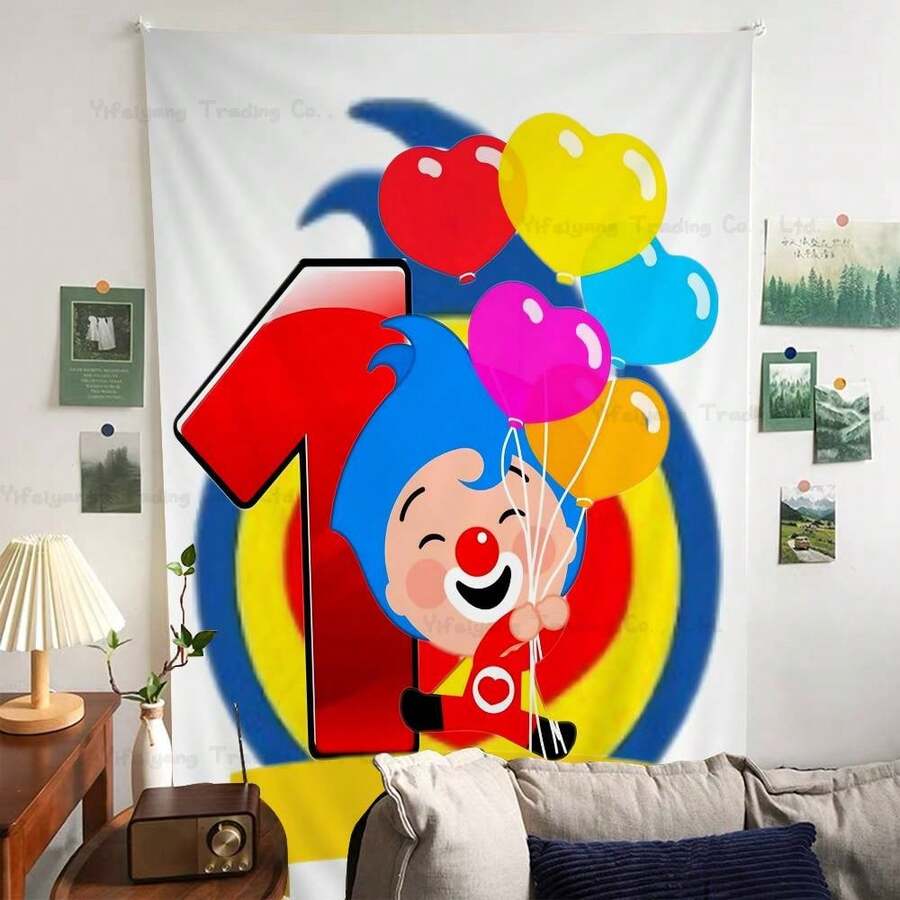 1pc Plim Plim Anime Tapestry Hippie Flower Wall Carpets Dorm Decor Wall Hanging Home Decor - z1 - 查看 1