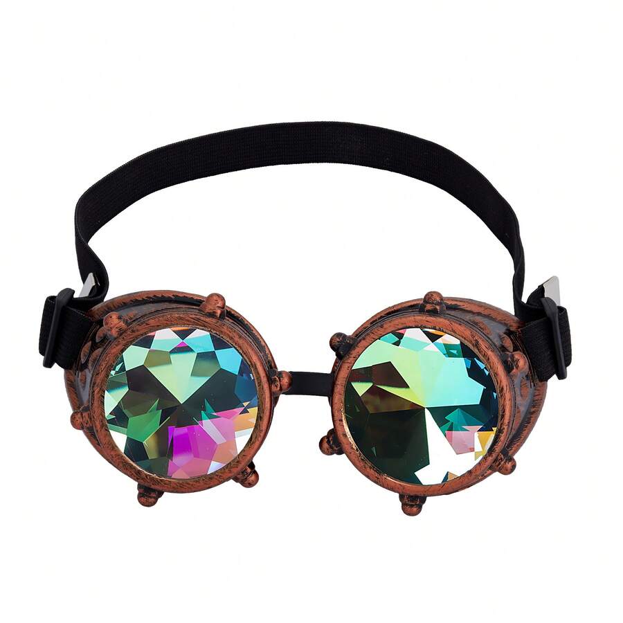 Lelinta Kaleidoscope Goggles Steampunk Goggles Glasses Halloween Costume Accessories For Cosplay Party