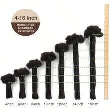 60 Strands Loc Extensions Human Hair, 0.6cm Width  Human Hair Dreadlock Extensions For Men/Women, Can Be Dyed Soft Dreads Extensions,1b - Natural Black - 查看 4