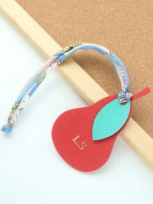 1 pieza Llavero personalizado con iniciales y forma de fruta con cuerda de satén colorida, monograma dorado personalizado de cereza como accesorio para bolsas, llavero personalizado y lindo en forma de manzana, melocotón, limón, mango, pera como accesorios para bolsos, regalo para mujer para boda o San Valentín - Multicolor - Ver 23