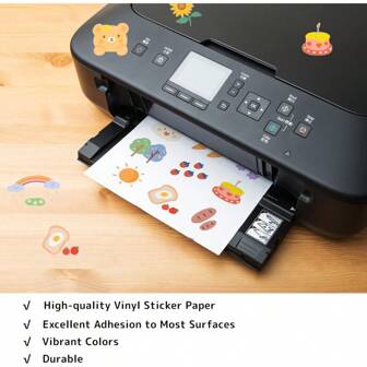 50 ark klistermärkespapper A4 glansigt självhäftande klistermärkespapper, glansiga vita vattentäta etiketter för laser- och bläckstråleskrivare, för skolmaterial, tillbaka till skolan