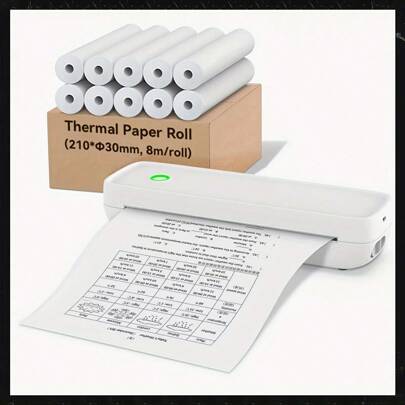 Papier thermique A4 de 210 mm de largeur, diamètre de 30 mm, rouleaux de papier d'imprimante adaptés aux imprimantes thermiques A40 M08F S8 MT810 pour une utilisation professionnelle, de bureau, de construction, de plans et domestique