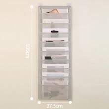 Bolsa de almacenamiento colgante para documentos, tabla de bolsillo de almacenamiento de tela Oxford, soporte plegable para archivos, organizador de tela en cascada para oficina QYHJ - cuadrícula gris - Ver 11