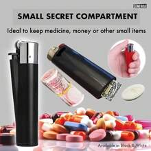 Caja oculta con forma de encendedor falso, contenedor portátil para joyas/pastillas, estuche con forma de encendedor disfrazado para pastillas, caja de pastillas con compartimento oculto creativo - Multicolor - Ver 3
