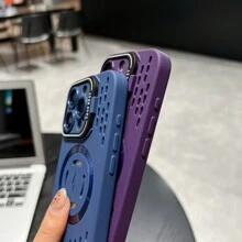 Summer Hollowed-Out Cooling Phone Case With Lens Holder, Suitable For IPhon16 Magnetic Phone Case Hollowed-Out IPhon 15 Drop Case 14 Waterproof Shockproof Anti-Fall Scratch Resistant