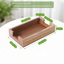 Rosewood Country Style Wooden Napkin Holder, Suitable For Napkins And Small Items, Desktop Storage Box, Picnic Napkin Holder, Home Decor