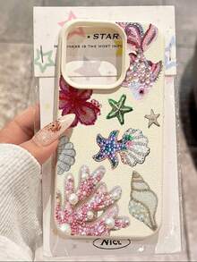 1pc Fashionable Spaceship & Star Collage Pattern Waterproof, Shockproof, Anti-Slip Soft Phone Case Compatible With Apple And Phones - Multicolor - View 1