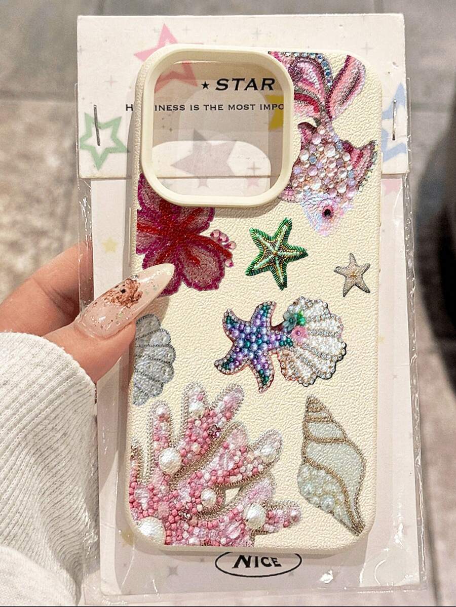 1pc Fashionable Spaceship & Star Collage Pattern Waterproof, Shockproof, Anti-Slip Soft Phone Case Compatible With Apple And Phones - Multicolor - View 1