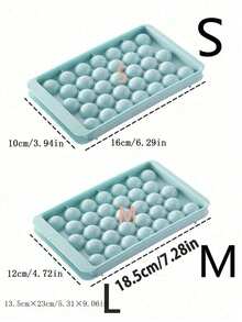 1 Ice Cube Tray (Small/Medium/Large) And Lid For Making Ice Cubes, Refrigerator Ice Cubes, Mini Round Ice Cubes, Suitable For Tea And Coffee - Multicolor - View 3