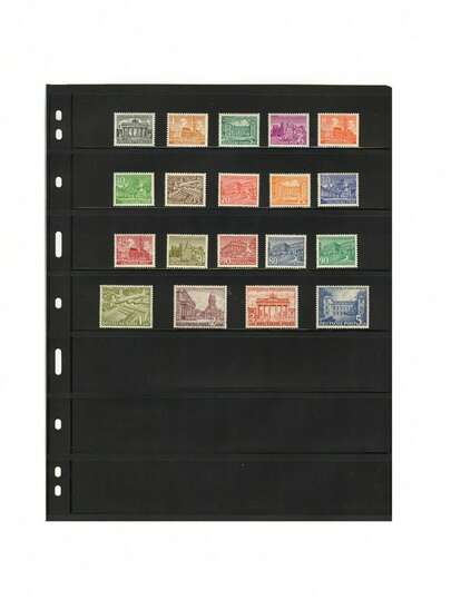 邮票册活页，10 张（20 页），7 行邮票页