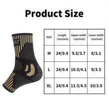 2-Pack Copper Ankle Support Sleeves For Men & Women - Compression Relief For Sprains, Achilles Tendonitis & Sports Injuries - Breathable, Moisture-Wicking Fabric With Arch & Heel Stabilization - Ideal For Basketball, Soccer, Tennis, Running - 黑色 - 查看 7
