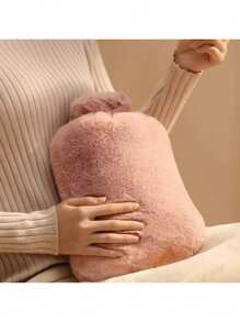 2L Bolsa de Água Quente de Tamanho Grande com Capa Macia - Bolsa de Água Quente Clássica para Alívio da Dor, Pescoço e Ombros, Aquecimento dos Pés, Cólicas Menstruais, Terapia de Frio e Calor - Ótimo Presente - Cinza Claro