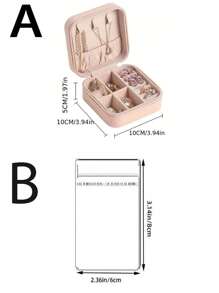 1pc Zipper Jewelry Storage Box, Jewelry Organizer, Portable Travel Jewelry Box, Waterproof And Dustproof Jewelry Box, Suitable For Rings, Necklaces, Earrings, Bracelets.