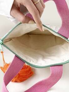 Multifunctional Mommy Diaper Bag With Stitching Design Portable Storage Bag