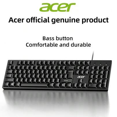 Acer K212B 104-Key USB Wired Keyboard, Gaming Keyboard, Suitable For Office, Compatible With PC And Laptop, Membrane Keyboard