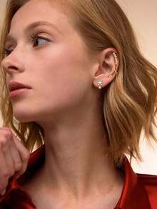 Milacolato Earrings For Women 16G - Conch Helix Tragus Earrings Piercing Jewelry Hypoallergenic Surgical Stainless Steel Cartilage Flat Back Stud Earring Push In Nose Studs Labret Jewelry - Nhiều màu - Xem 3