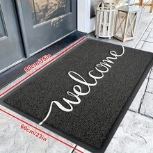 1 pieza Felpudo "Bienvenido" para uso interior y exterior antideslizante para entrada, alfombra para patio, garaje, jardín, alfombra decorativa, decoración del hogar, alfombra de área, fácil de limpiar, regalo