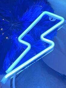 1 Stück blitzförmiges Neonlicht (inkl. 1 Haken), USB-/batteriebetrieben, neuartige LED-Wand-/Schlafzimmerlampe zur Dekoration für Kinderzimmer, Geburtstag, Party, Abschlussfeier, Babyparty, Familiendekoration, Geschenke