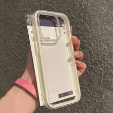 Minimalist Solid Color Material 2-In-1 Shock-Proof & Anti-Fall Transparent Solid Color Frame Phone Case Compatible With IPhone 11, 12, 12 Pro, 12 Pro Max, 13, 14, 13 Pro Max, 14 Pro Max, 15 Pro, 15 Pro Max, 16, 16 Pro, 16 Plus, 16 Pro Max, 17, 17 Pro, 17 Air, 17 Pro Max Spring Gift - White - View 3
