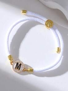 1 Piece New Round A-Z English Letter Pull Handle Bracelet