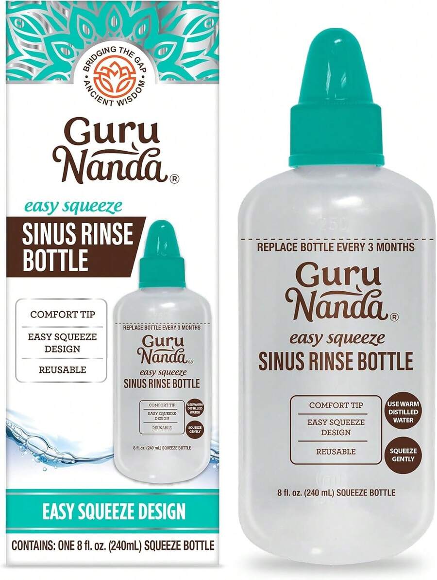 GuruNanda Sinus Rinse Bottle 240ml - Easy Squeeze  Irrigator For Daily  Cleansing - 鼻腔沖洗瓶 - 查看 1