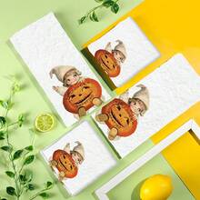 2/4 Pcs Halloween Themed Dish Towels, Super Absorbent Microfiber Modern Dish Cloths, Cooking And Baking Tea Towels, Printed Washcloths, Cleaning Towels, Hand Towels, Soft And Highly Absorbent, Great Gift For Neighbors, Moms, Friends, Birthday, Halloween, Housewarming, Kitchen Decor, Household Essentials - Multicolor - View 16
