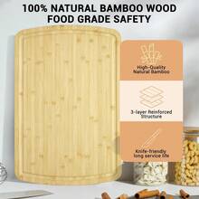 mteryoing Tabla de cortar de bambú extra grande de 30x20 pulgadas, cubierta para estufa de gas, tabla de cortar con ranuras profundas para el jugo, reversible y fácil de limpiar para el hogar y restaurantes - 30" de largo x 20" de ancho - Ver 7