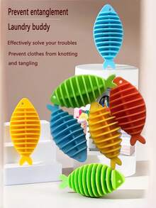 4个装防打结洗衣球 小鱼洗衣球 防打结洗衣球 防打结洗衣小工具 - 彩色 - 查看 4