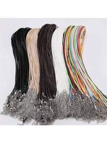 100 pièces Cordons  de 1,5/2 mm de diamètre avec fermoirs, cordons tressés réglables convenant pour la création de bijoux, fournitures pour colliers et bracelets DIY