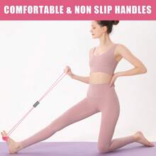 Saludea Resistance Band, 2 CountS With Handles Figure 8 Resistance Band, Yoga Gym Fitness Pulling Rope For Full Body Workout Arms Shoulders Back Legs And Buttocks (Pink)