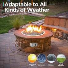 GCCSJ 25" Round Stainless Steel Fire Pit Burner, Fire Pit Pan With Spark Ignition Kit, Rated For Up To 150K BTU, For Indoor Or Outdoor Fireplace - Silver - View 3