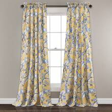 LUSH DECOR Dolores Light Filtering Window Curtain Panels Blue 52x95+2 Set Halloween-Fall Decor-Room Decor - Yellow - View 2