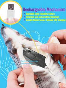 1 pieza Juguete eléctrico de pez flácido para gatos, práctico y multifuncional