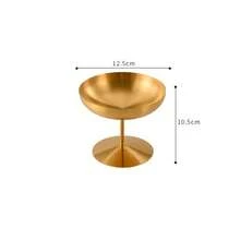 1 pieza Taza de acero inoxidable para helado, taza para servir postres, taza con pie para pudín, tazas para helado, tazas para salsa, taza para aperitivos y postres, vasos de acero inoxidable plateados