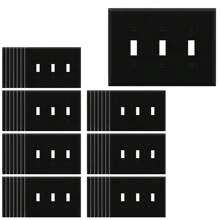 5/10 件壁挂面板灯开关盖，款式多样，纯色，黑色，壁挂面板灯开关插座盖，坚固耐用 - 黑色 - 查看 26