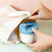 KUNT 1pc Baby Portable Snack Biscuit Milk Powder Dispenser Box, Rotatable 4-Compartment Design, Easy To Disassemble And Clean