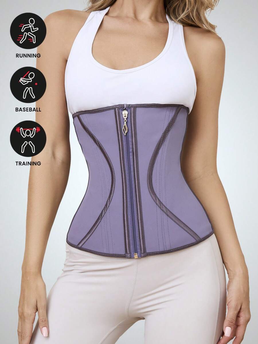 1 PIEZA Corsé de látex para mujer, Moldeador corporal morado para mujer que aprieta el abdomen y la cintura, Tops deportivos, Shapewear, Uso diario