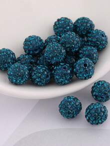 100 颗/包 10 毫米陶瓷珠手工散珠 DIY 手链项链珠宝配饰 - 100顆滿鑽陶泥珠 - 查看 29