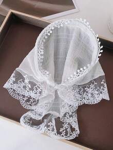 1 Piece Sweet French Country Style Lace Headband - White Lace Triangle Scarf Headband Hairpin Hair Decoration, Hair Band, Hair Hoop, Hair Accessories - Multicolor - View 10