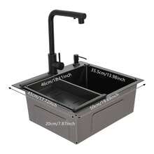 YUNRUX Kitchen Sinks - Black - View 4