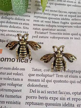 1 件复古蜜蜂胸针，时尚简约西装/衬衫领装饰别针，适合男女圣诞礼物