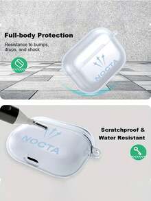 Blue Alphabet Letter Bluetooth Earphone Case Fashionable Earphone Protective Case, Compatible With AirPods 1/2, Also Fits 3/Pro/Pro2 Perfect Gift For Boyfriend/Girlfriend Spring Birthday Anniversary Gift - Clear - View 7