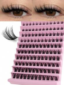 120 Pcs D Curl Individual Lashes DIY Segmented Individual False Eyelashes Spikes Individual Eyelash Extensions For Daily Style Eye Makeup