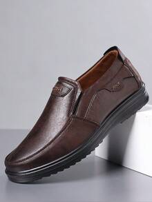 Men's Casual Sneakers, Loafers, Slip-On Flat Shoes, Non-Slip Breathable Business Casual Shoes, Formal Dress Shoes - Chocolate Brown - View 2