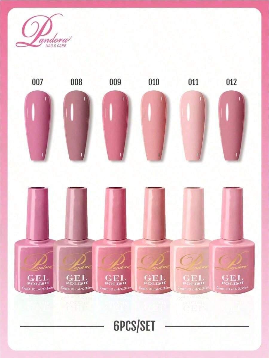 6pz Serie Nail Art Esmalte de uñas Varios colores a elegir 6 frascos/1 caja.Navidad, Regalo de Navidad, Invierno, Día de Acción de Gracias, Decoración Navideña, Maquillaje, Fiesta, Playa, Viajes, Ropa de Vacaciones, Rosa,Ofertas, Camping, Exterior, Regalo. - Rosa Pálido - Ver 1