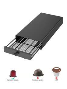 Hộp đựng túi cà phê sức chứa 40 túi, thích hợp để đặt dưới máy pha cà phê hoặc trong ngăn kéo, có thể để trên bàn làm việc hoặc quầy bếp. - Nhiều màu - Xem 4