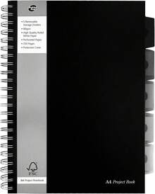 Pukka Pad, A4 Executive Project Notebook 3-Pack - 29.7 X 21cm - Wirebound Notebook With 8mm Feint Ruled Lines On 80GSM Paper - Includes 5 Repositionable Dividers With Storage Pockets - 250 Pages - Pack Of 1 - View 5